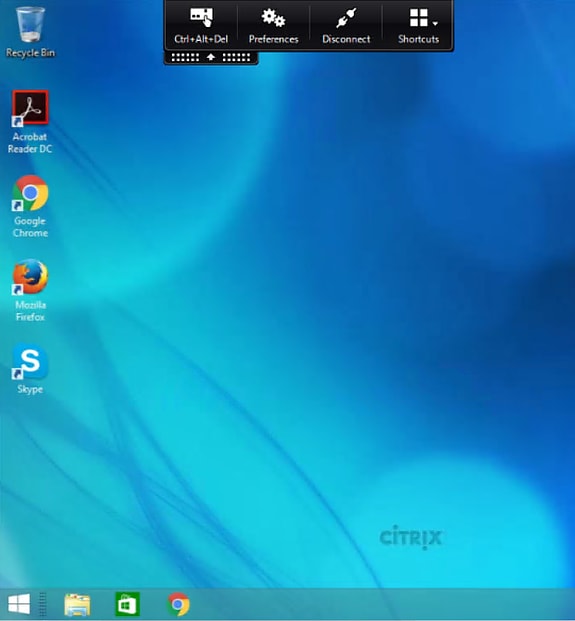 citrix desktop viewer toolbar missing